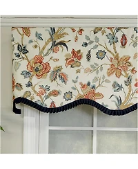 Rlf Home 3" Rod Pocket High Quality Fabric Giana Ruffled Provance Valance for Windows 50" x 15" Americana