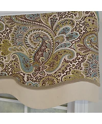 Rlf Home 100% Cotton Edenbridge Glory Fully lined Windows Rod Pocket Valance 50" x 16" Gray