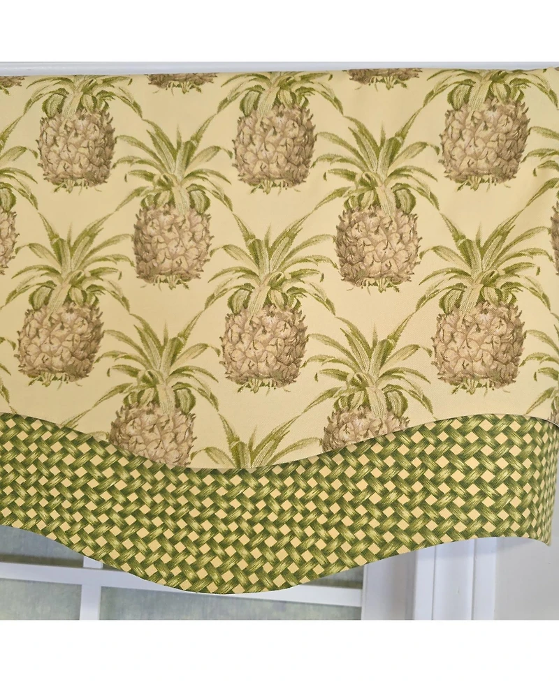 Rlf Home 100% Cotton Kingston Glory Fully lined Windows Rod Pocket Valance 50" x 16" Yellow