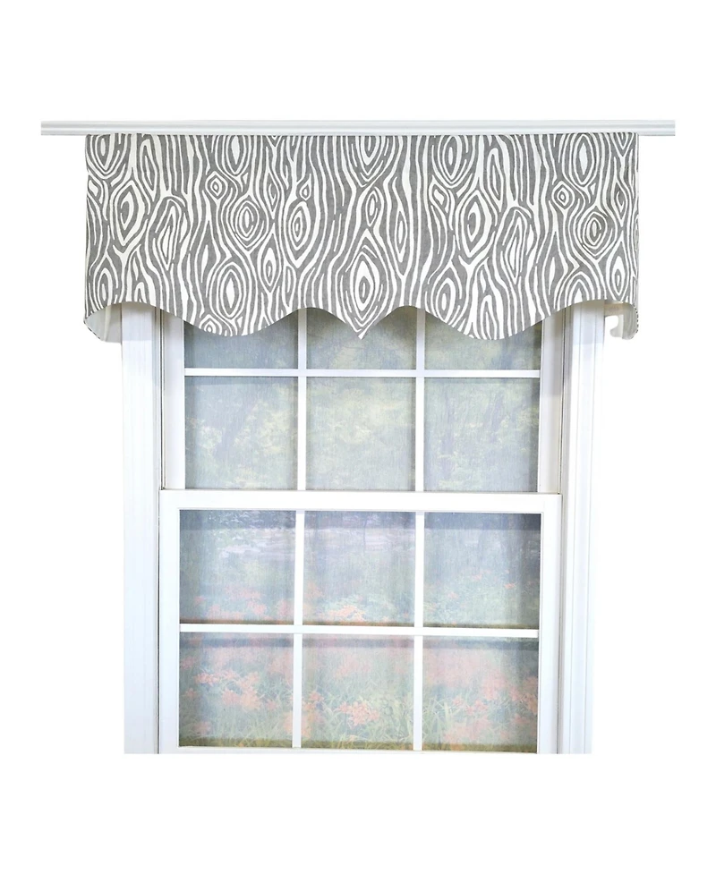 Rlf Home 100% Cotton Nyx Regal Fully lined Windows Rod Pocket Valance 50" x 17" Gray