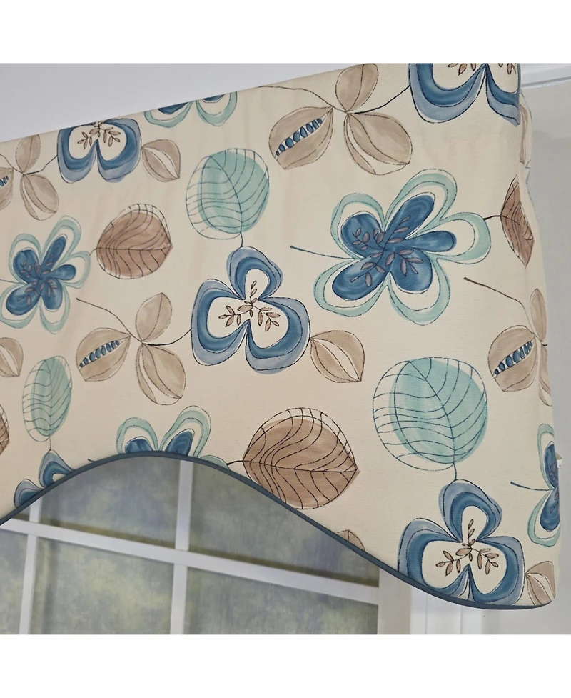 Rlf Home 100% Cotton Jolly Cornice Fully lined Windows Rod Pocket Valance 50" x 17" Cream