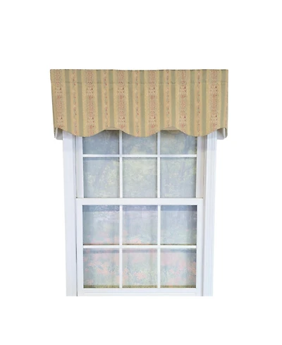 Rlf Home 100% Cotton Kuriyama Provance Fully lined Windows Rod Pocket Valance 50" x 15" Beige