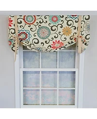 Rlf Home 100% Cotton Monterrey Tie-Up Fully lined Windows Rod Pocket Valance 50" x 23" Cream
