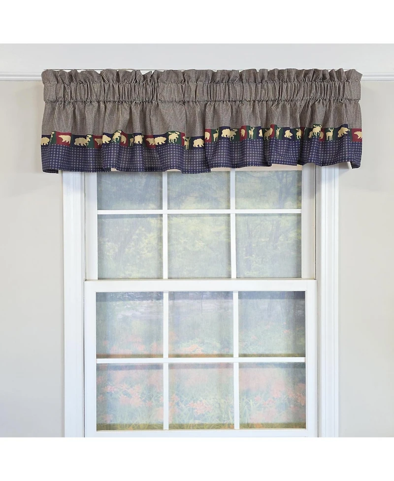 Rlf Home 100% Cotton Cabin Tailored Fully lined Windows Rod Pocket Valance 50" x 15" Blue