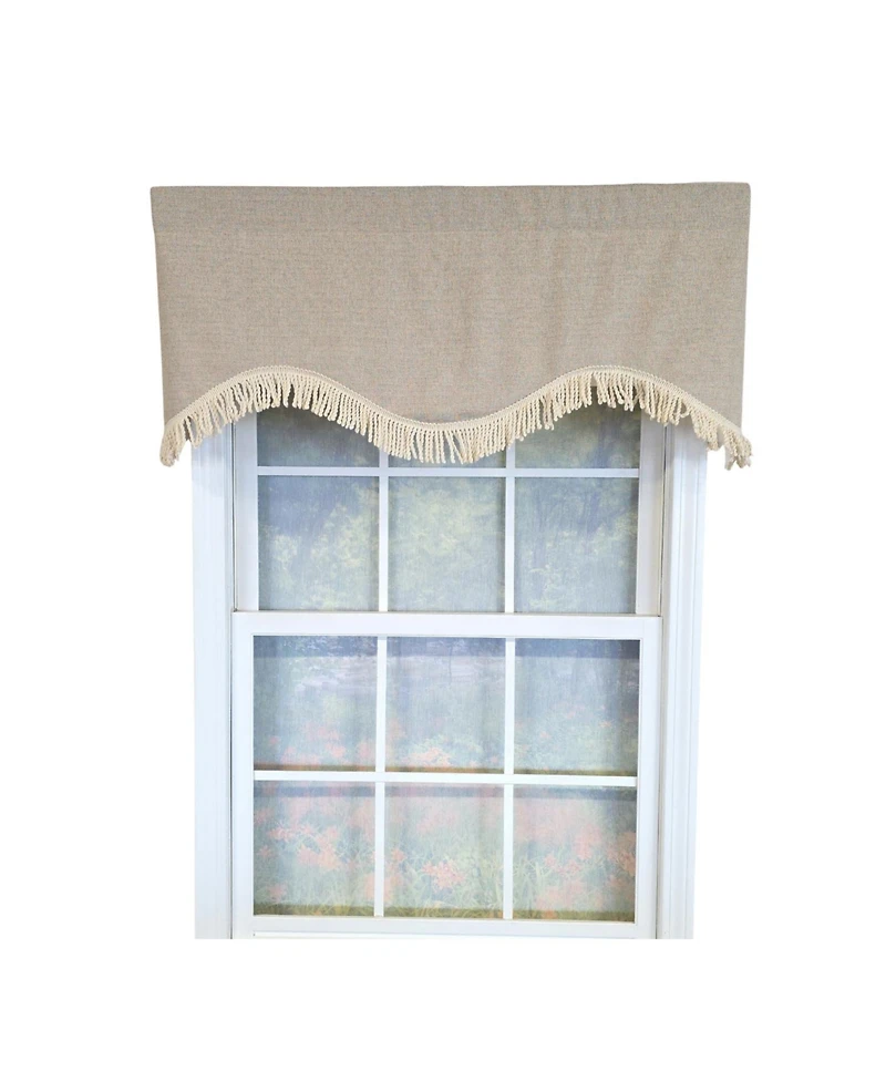 Rlf Home 100% Cotton Denton Cornice Fully lined Windows Rod Pocket Valance 50" x 17" Cream