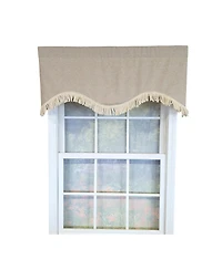 Rlf Home 100% Cotton Denton Cornice Fully lined Windows Rod Pocket Valance 50" x 17" Cream