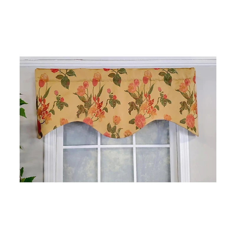 Rlf Home Luxurious Modern Design Classic Garland Regal Style Window Valance 50" x 17" Gold