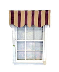 Rlf Home Bengal Stripe Regal 3" Rod Pocket Lining Luxurious and Elegant Window Treatment Valance 50" x 17" Egg Plant