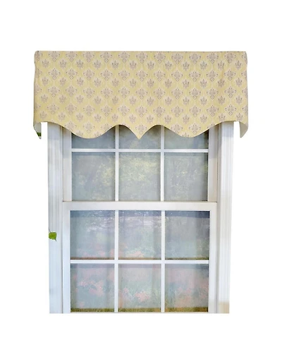Rlf Home Aliki Regal 3" Rod Pocket Lining Luxurious and Elegant Window Treatment Valance 50" x 17" Yellow