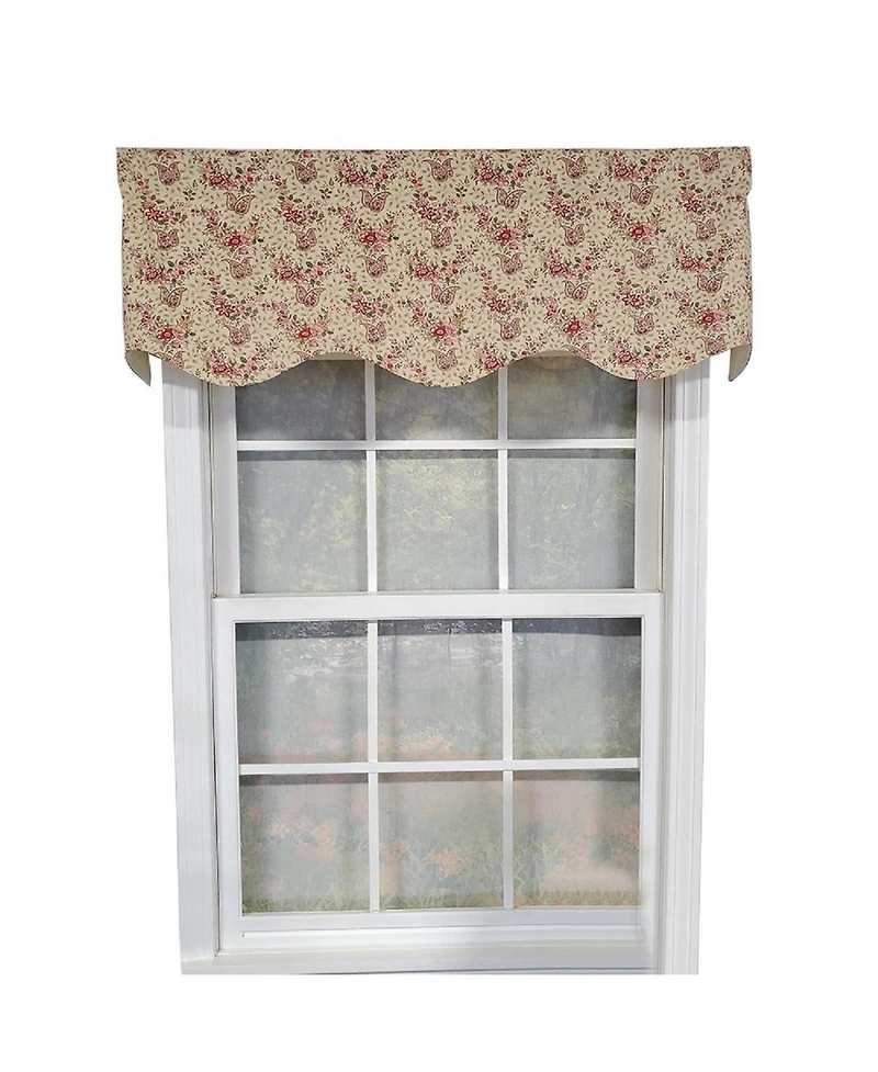 Rlf Home Loulia Provance 3" Rod Pocket Lining Luxurious and Elegant Window Treatment Valance 50" x 15" Cream