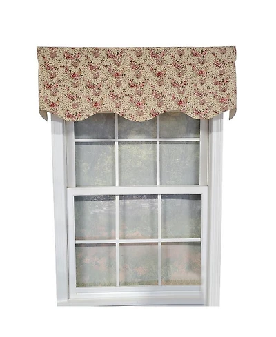 Rlf Home Loulia Provance 3" Rod Pocket Lining Luxurious and Elegant Window Treatment Valance 50" x 15" Cream