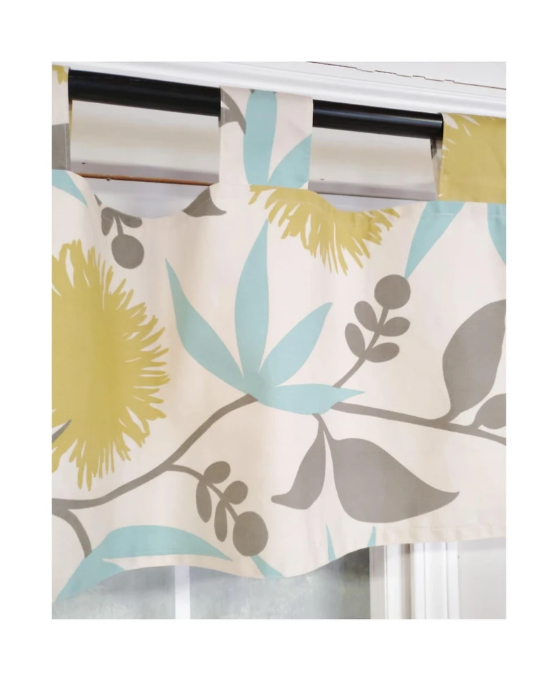 Rlf Home 4" Top Tab High Quality Fabric Shine Tab Valance for Windows 50" x 16" Natural