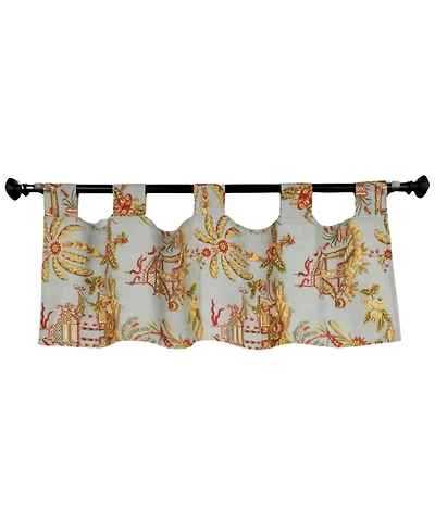 Rlf Home 4" Top Tab High Quality Fabric Yang Tab Valance for Windows 50" x 16" Multi