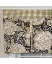 Rlf Home 3" Rod Pocket High Quality Fabric Peony Ball Pleated Valance for Windows 50" x 16" Gray