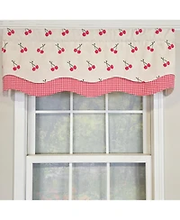 Rlf Home 100% Cotton Cherry Dance Glory Fully lined Windows Rod Pocket Valance 50" x 16" Red