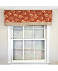 Rlf Home 100% Cotton Hawthorn Banded With Poly/Cotton Ivory lining Rod Pocket Valance 50" x 17" Red