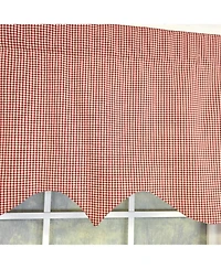Rlf Home 100% Cotton Gingham Regal With Poly/Cotton Ivory lining Rod Pocket Valance 50" x 16" Red