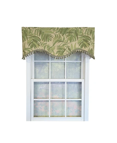 Rlf Home 100% Cotton Breeze Cornice Fully lined Windows Rod Pocket Valance 50" x 17" Green