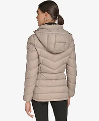Calvin Klein Women's Short Faux Fur Collar Puffer Jacket