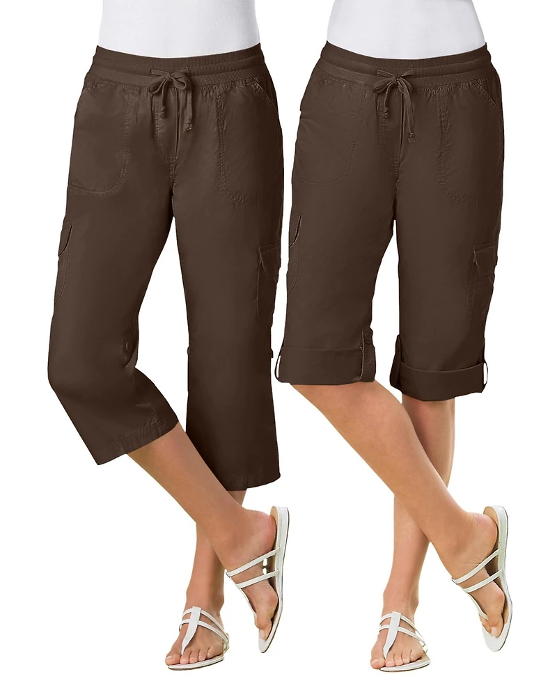 Woman Within Plus Convertible Length Cargo Capri/Bermuda