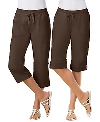 Woman Within Plus Convertible Length Cargo Capri/Bermuda