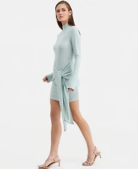 Bar Iii Women's Tie-Front Shine Minidress, Macy's Exclusive