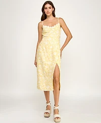 Row A Juniors' Sleeveless Ric Rac Bust Slim Midi Dress