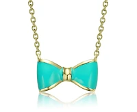 GiGiGirl 14K Gold Plated with Colored Enamel Bow Design Necklace