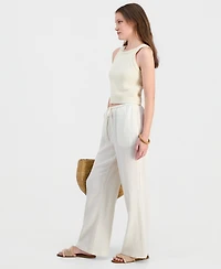 Juniors' Cotton Gauze Drawstring Beach Pants