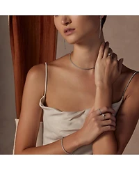 Sterling Silver 18k Gold Plated Cherie Tennis Necklace