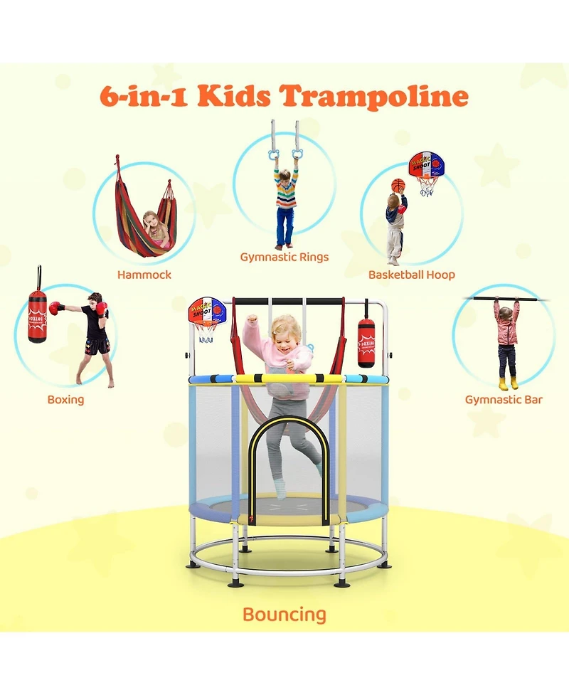 Mecale- 55" Kids Trampoline Gift for 3-6 Years Old Boys and Girls