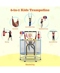 Mecale- 55" Kids Trampoline Gift for 3-6 Years Old Boys and Girls