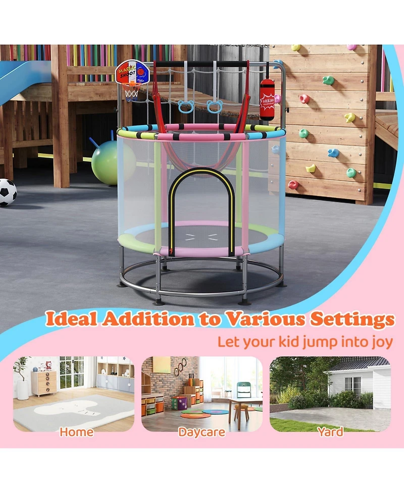 Mecale- 55" Kids Trampoline Gift for 3-6 Years Old Boys and Girls