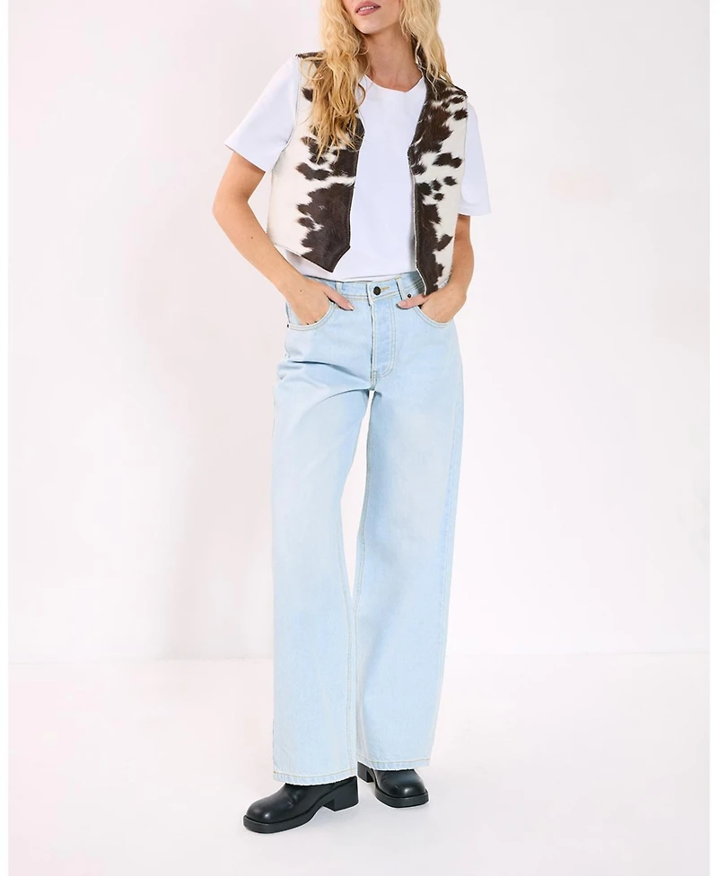 Nasty Gal Women's Cow Hide Leather Waistcoat