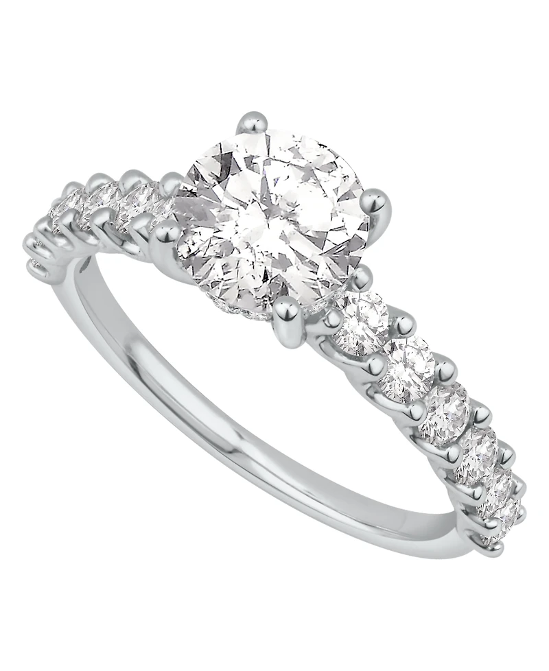 Macy's Diamond Solitaire Plus Ring (3 ct. t.w.) in 14K White Gold