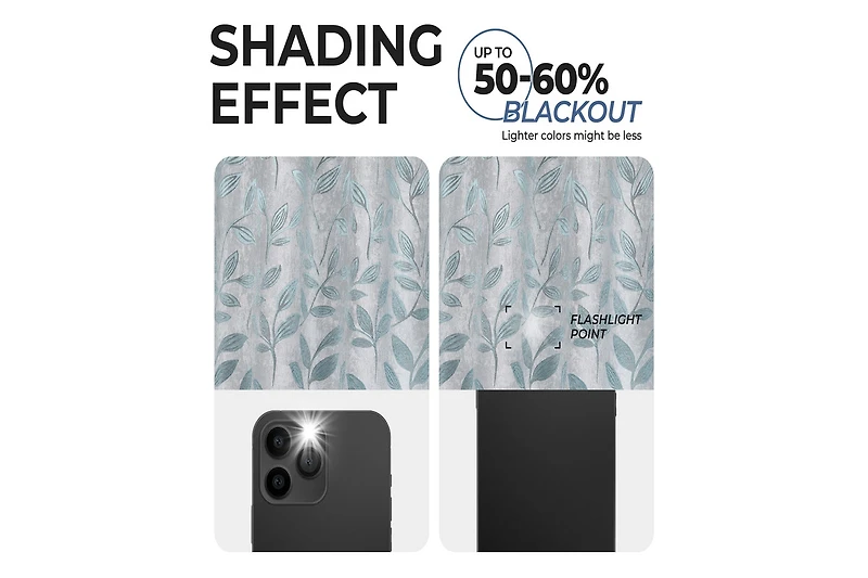 Superior Leaves Modern Bohemian Back Tab Blackout Curtain Set