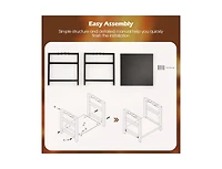 Sugift Firewood Log Rack with Unique Handle and Raised Feet-Black