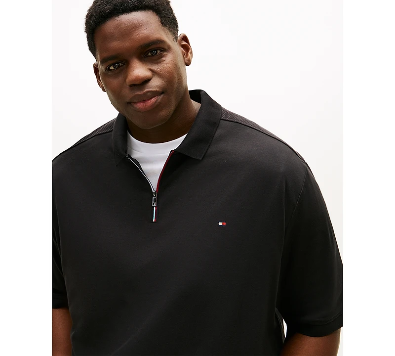 Tommy Hilfiger Men's Big & Tall Zippered Polo Shirt