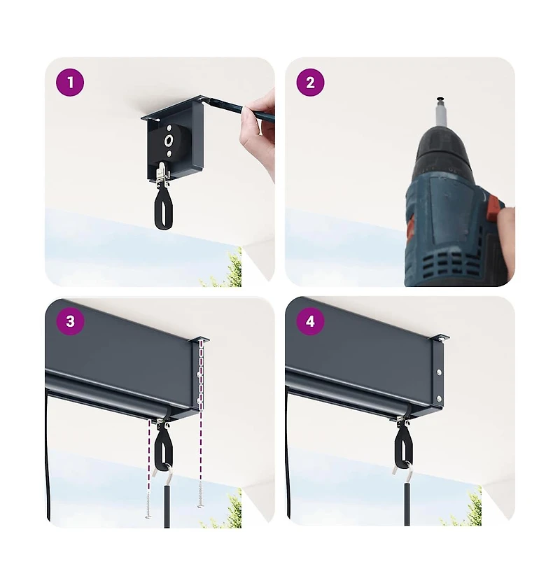 vidaXL Outdoor Roller Blind 63"x98.4" Anthracite