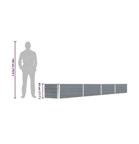 Garden Raised Bed Galvanized Steel 126"x15.7"x17.7" Gray