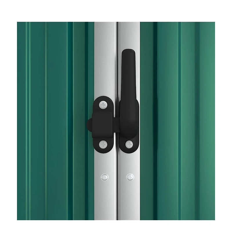 vidaXL Garden Tool Shed Green 63.4"x35"x63.4" Galvanized Steel