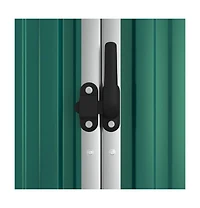 vidaXL Garden Tool Shed Green 63.4"x35"x63.4" Galvanized Steel
