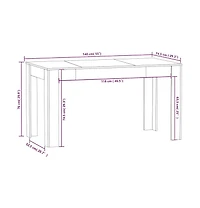 vidaXL Dining Table Concrete Gray 55.1"x29.3"x29.9" Engineered Wood