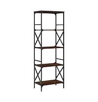 Bookcase 5-Tier Brown Oak 23.2"x13.8"x67.3" Engineered Wood