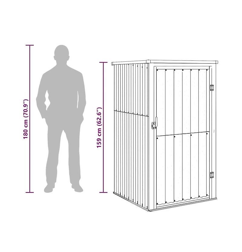 Garden Tool Shed Anthracite 34.6"x35"x63.4" Galvanized Steel