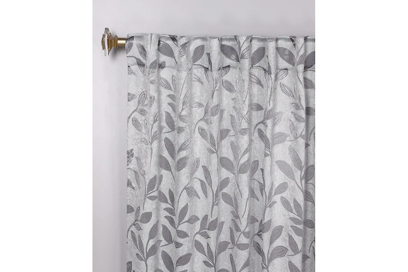 Superior Modern Leaves Room Darkening Grommet Top Curtain Panels