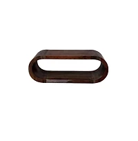 Porter Designs Ellipse Solid Acacia Wood Coffee Table, Brown