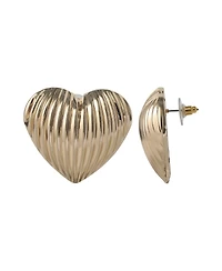 Bcbg Generation Ribbed Heart Button Earrings