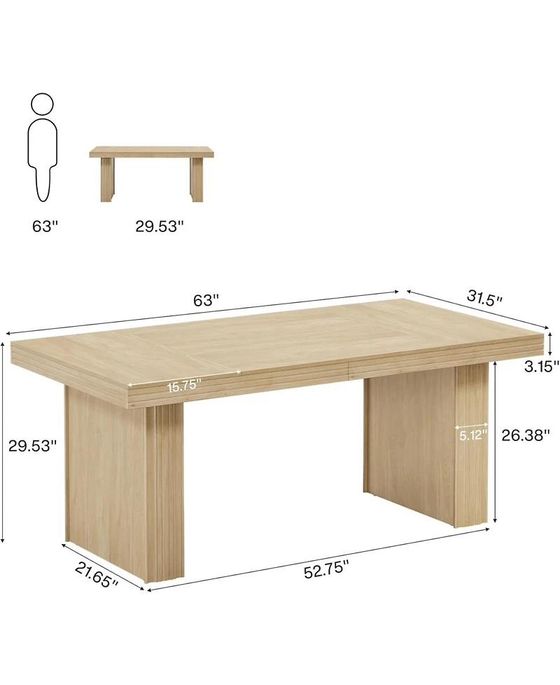 Tribesigns 63" Gaming Desk, Executive Desk, Large Office Computer Desk with Heavy-Duty Legs and Thickened Desktop