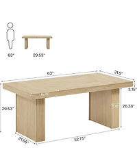 Tribesigns 63" Gaming Desk, Executive Desk, Large Office Computer Desk with Heavy-Duty Legs and Thickened Desktop